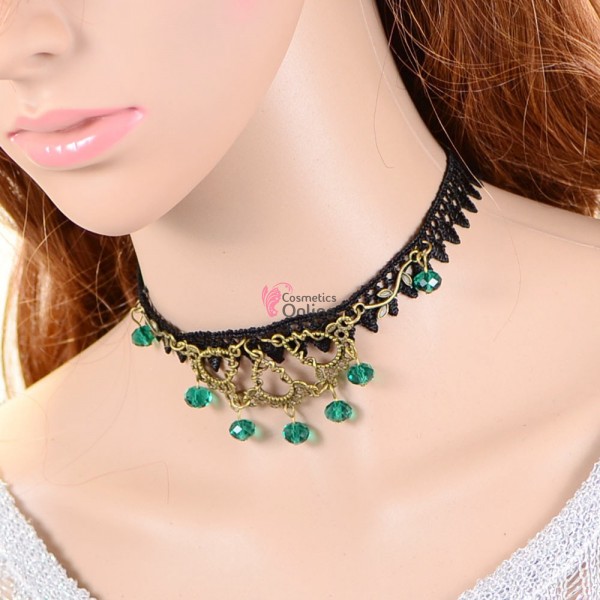 Colier  elegant gotic CG024 Negru cu dantela